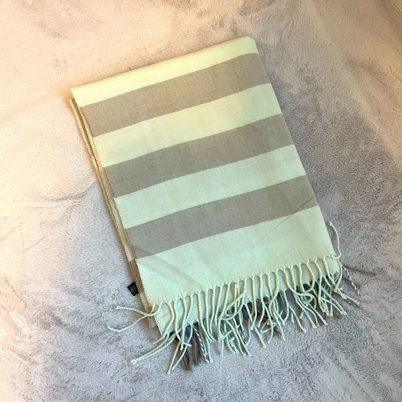 Grey and turquoise scarf - Picture 3 of 4